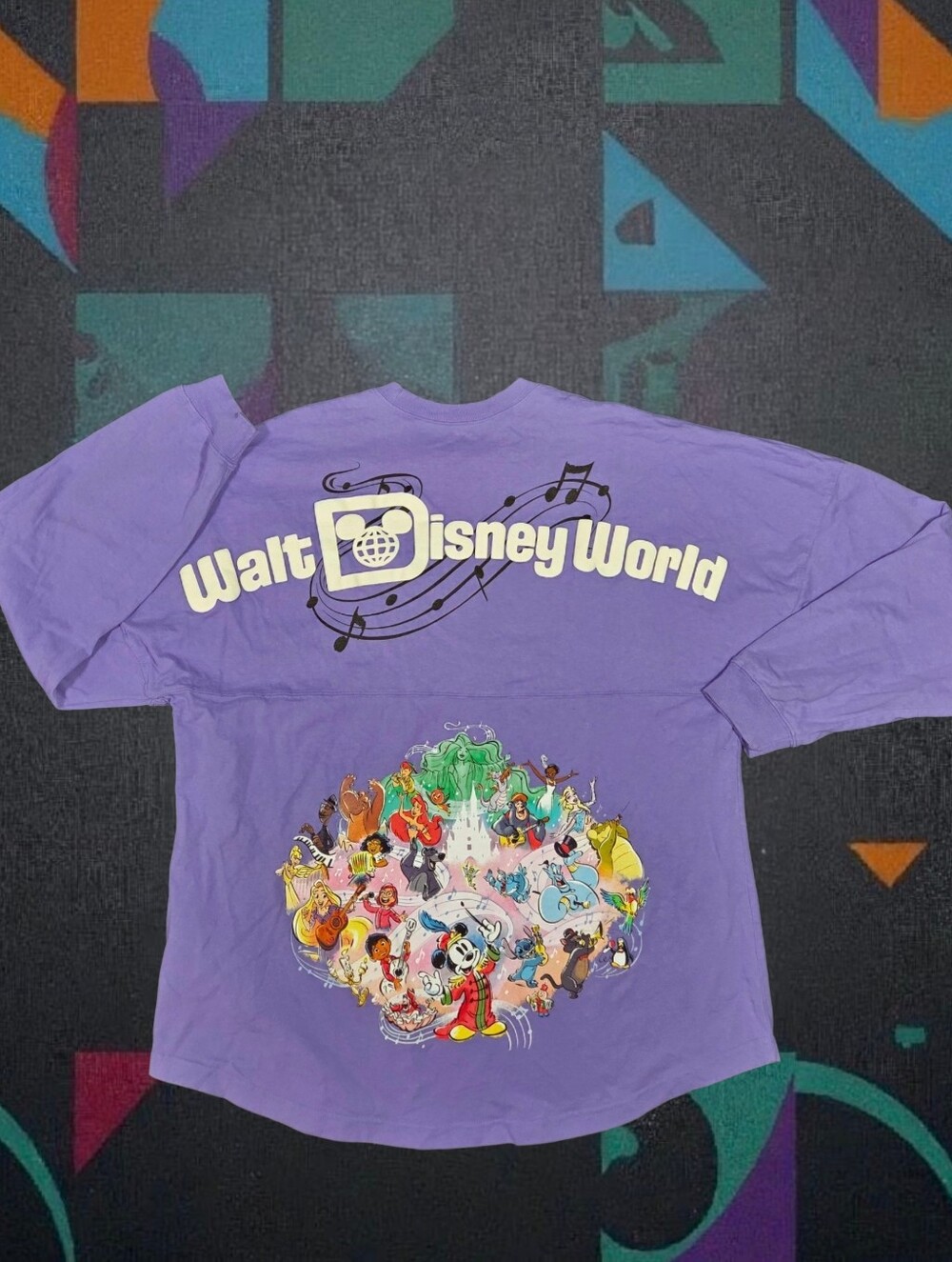 Walt Disney World Spirit Jersey 100 Years Music Wonder Lavender Shirt Adult XL
